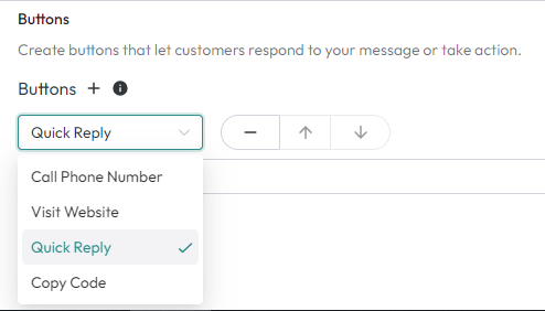 Call To Action Button Structure of Message Template