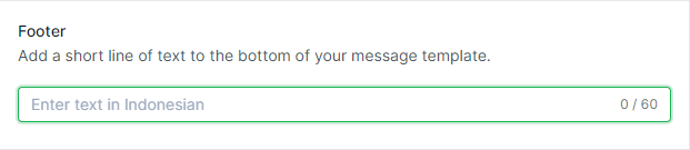 Footer Structure of Message Template