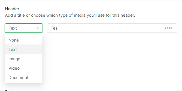 Header Structure of Message Template